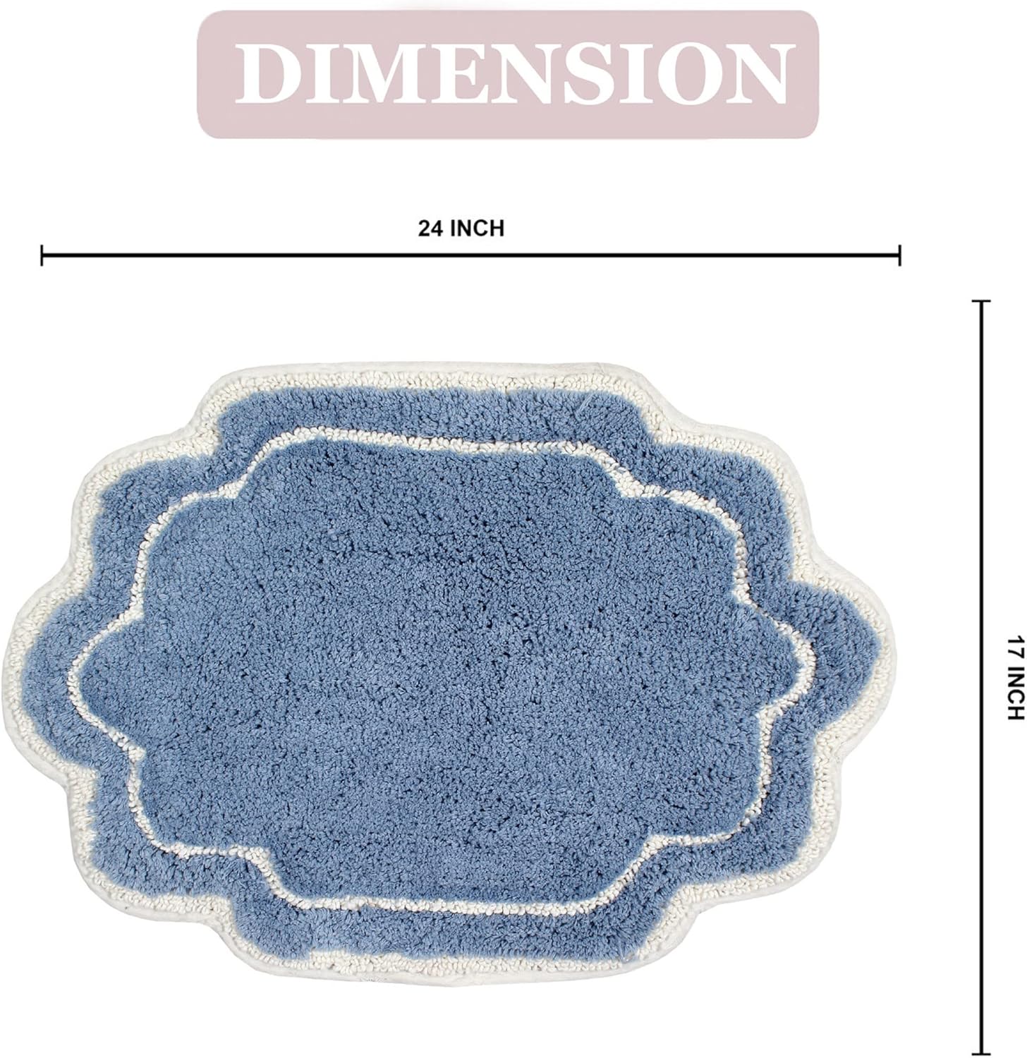 Home Weavers Allure Blue Cotton Bath Rug 17Lx24W