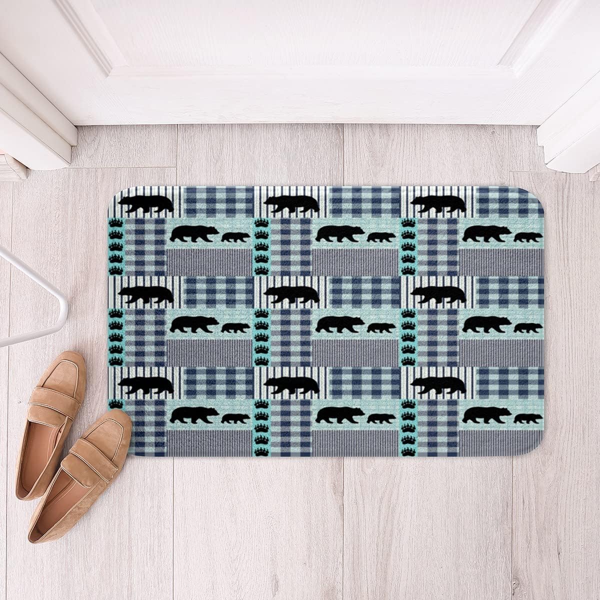 SGYDW Blue Fox Bath Rug 24x16in Non Slip Shaggy