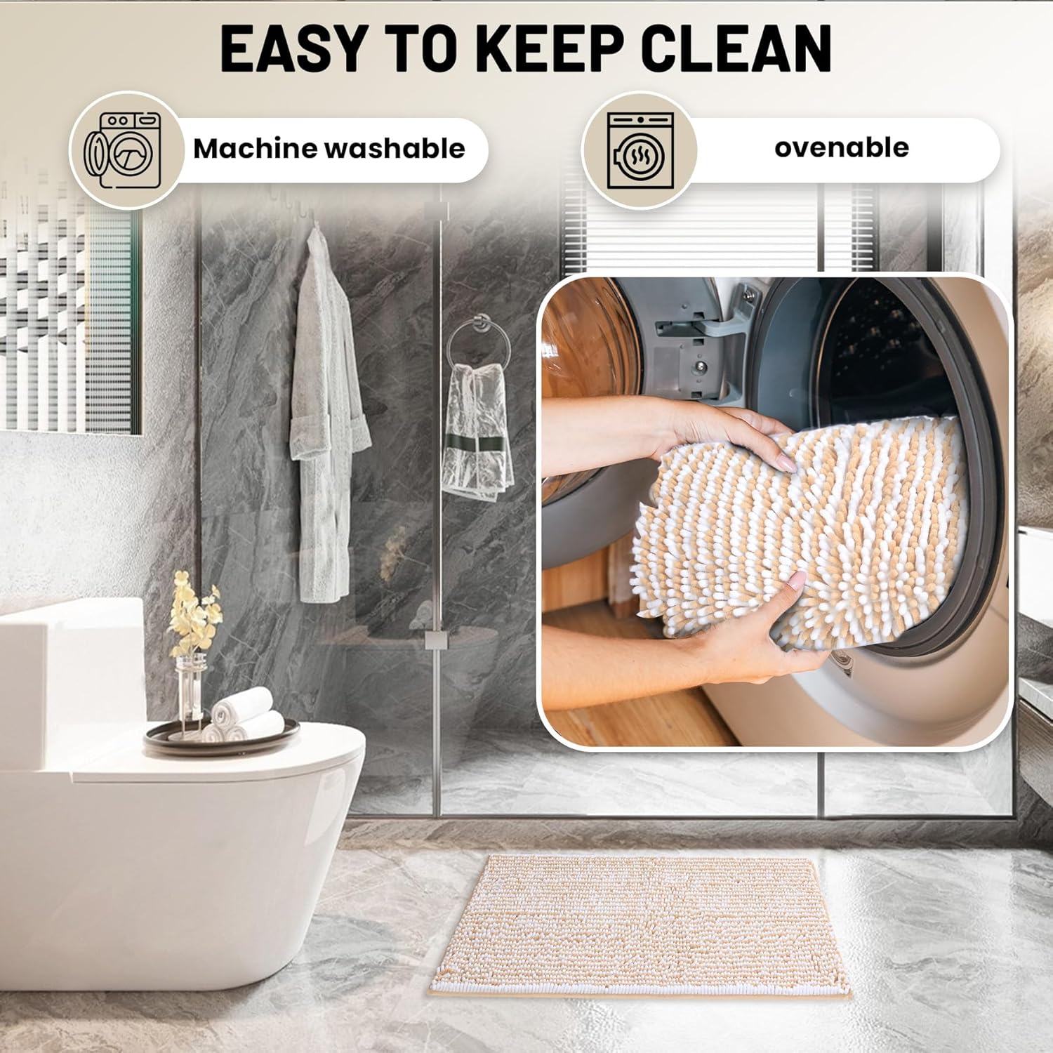 NUOVARUGS Ultra-Soft 2-Piece Bath Rug Set