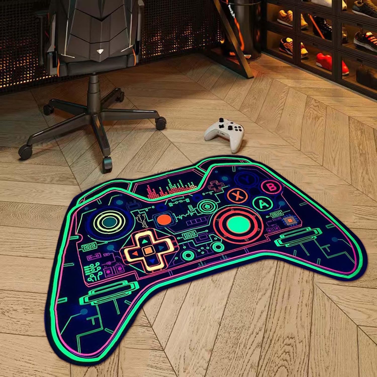 Cartoon Gamepad Floor Mat - Funny Non-Slip Soft