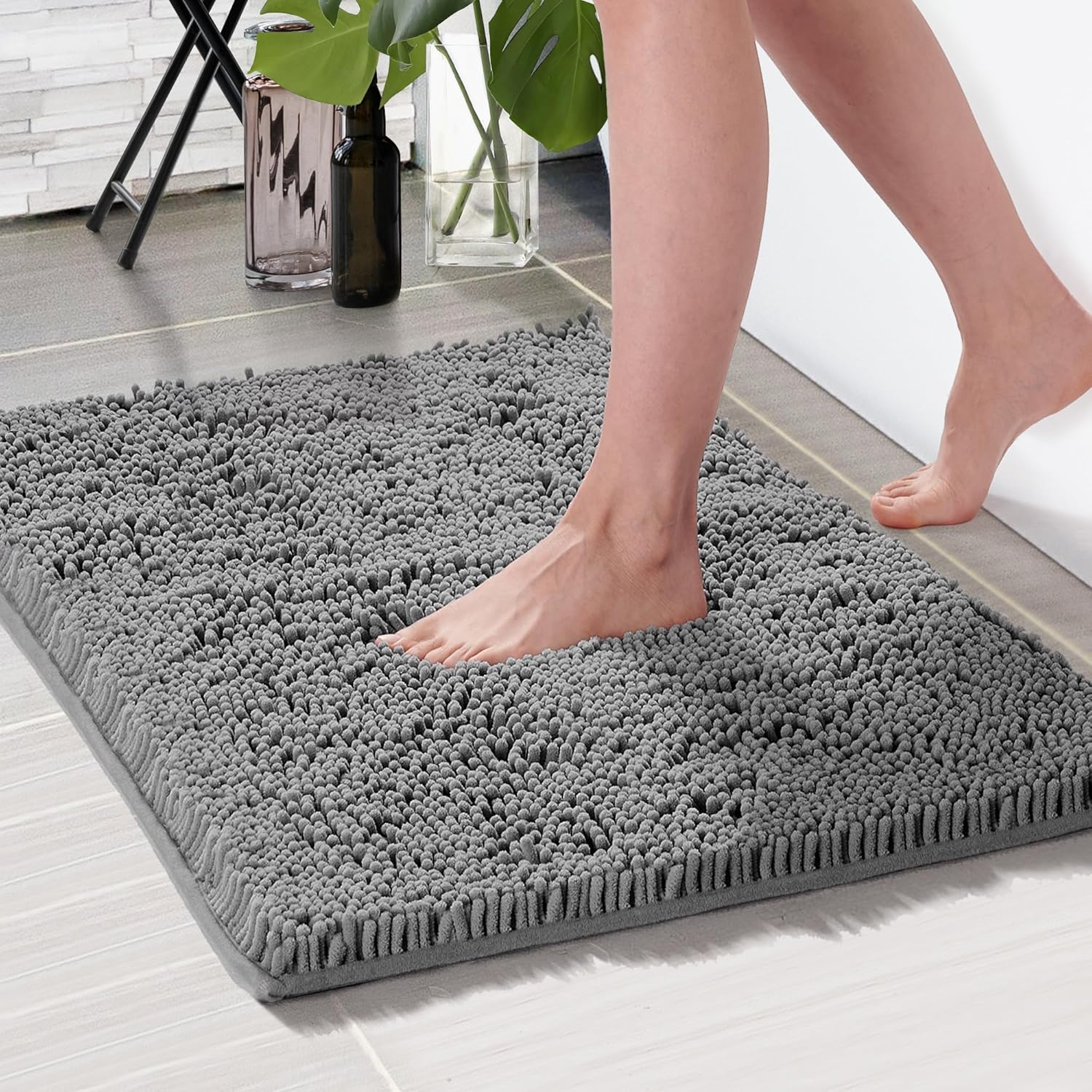 Deconovo Bath Mat 24x17 Inch Non-Slip Microfiber Rug