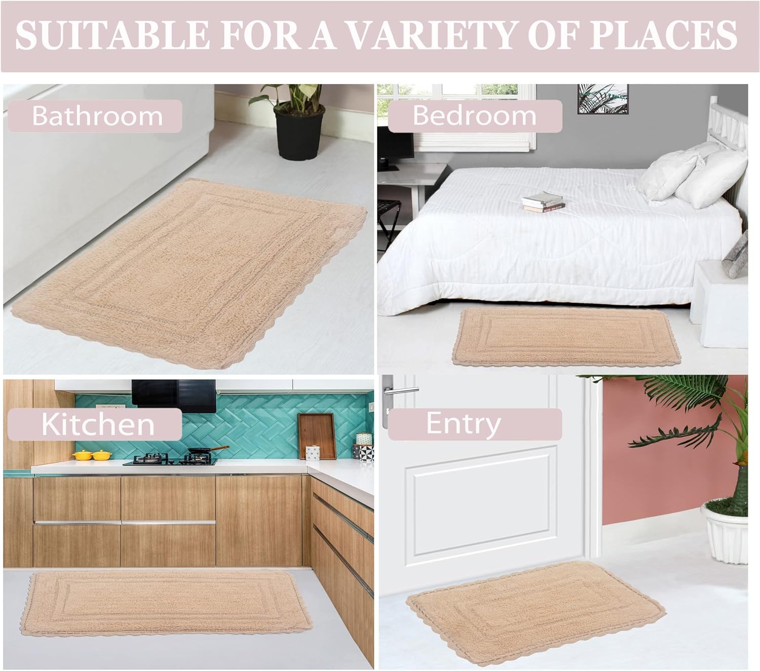 Home Weavers 100 Cotton Reversible Bath Mat