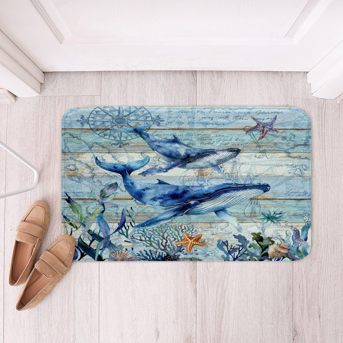 Feelyou Cute Whales Bathroom Rug 16x24 Inch