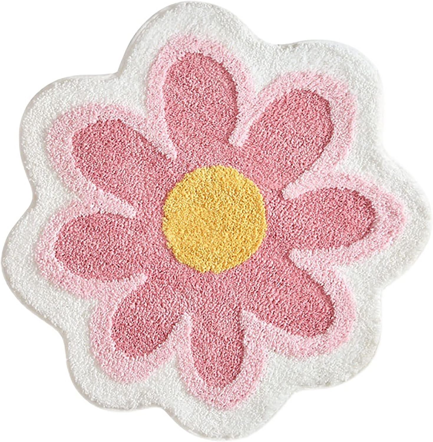 Daisy Flower Bath Mat Non-Slip Washable Bath Rug for Home