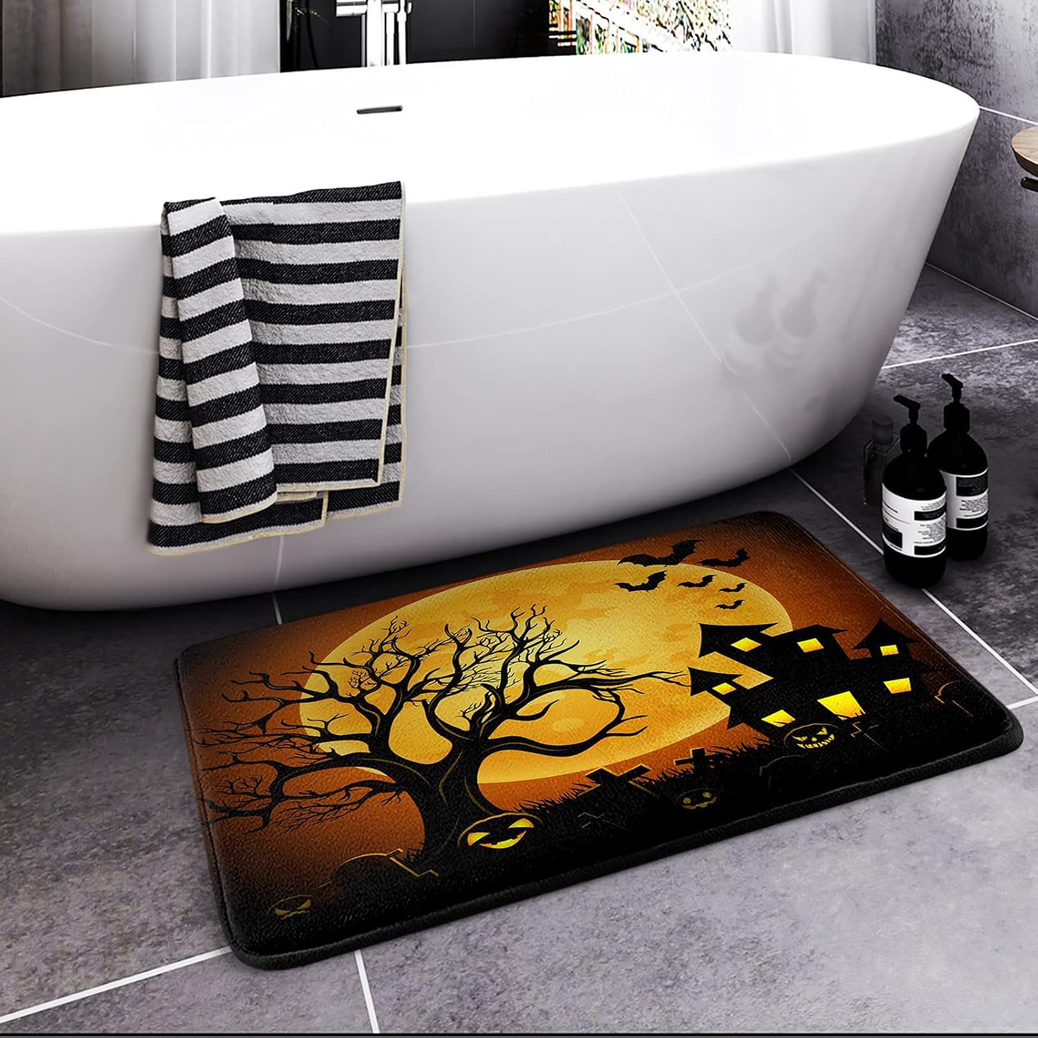 Britimes Halloween Bath Mat 18x30 Inches Non-Slip