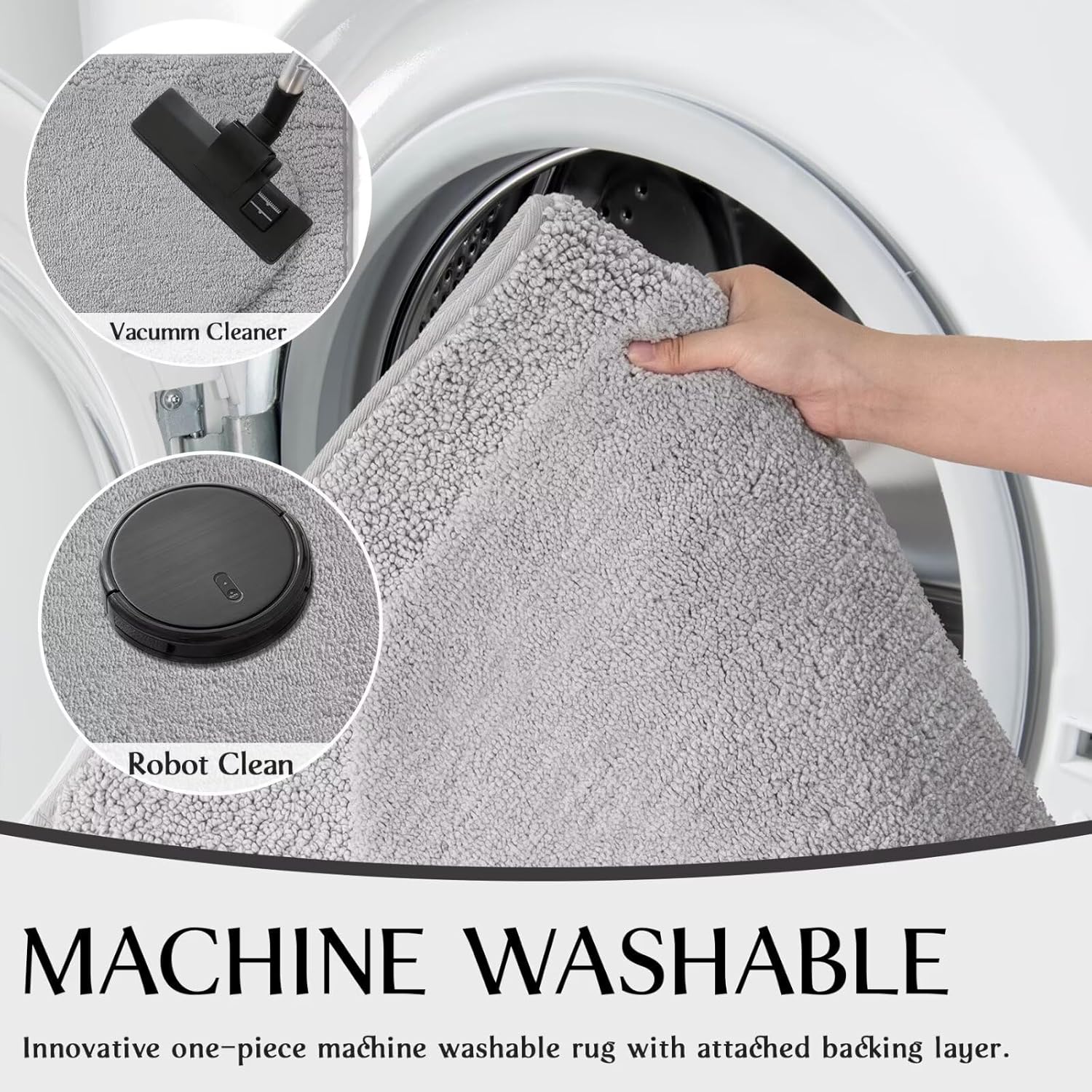 DEXDE 30x20 Bathroom Rug Gray Ultra Soft Absorbent