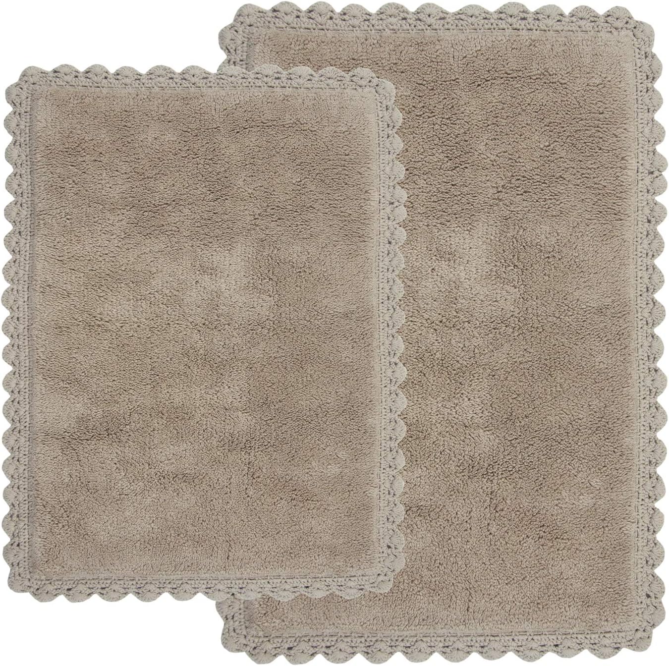 Chesapeake Linen Crochet Bath Rug Set 21 x 34 17 x 24