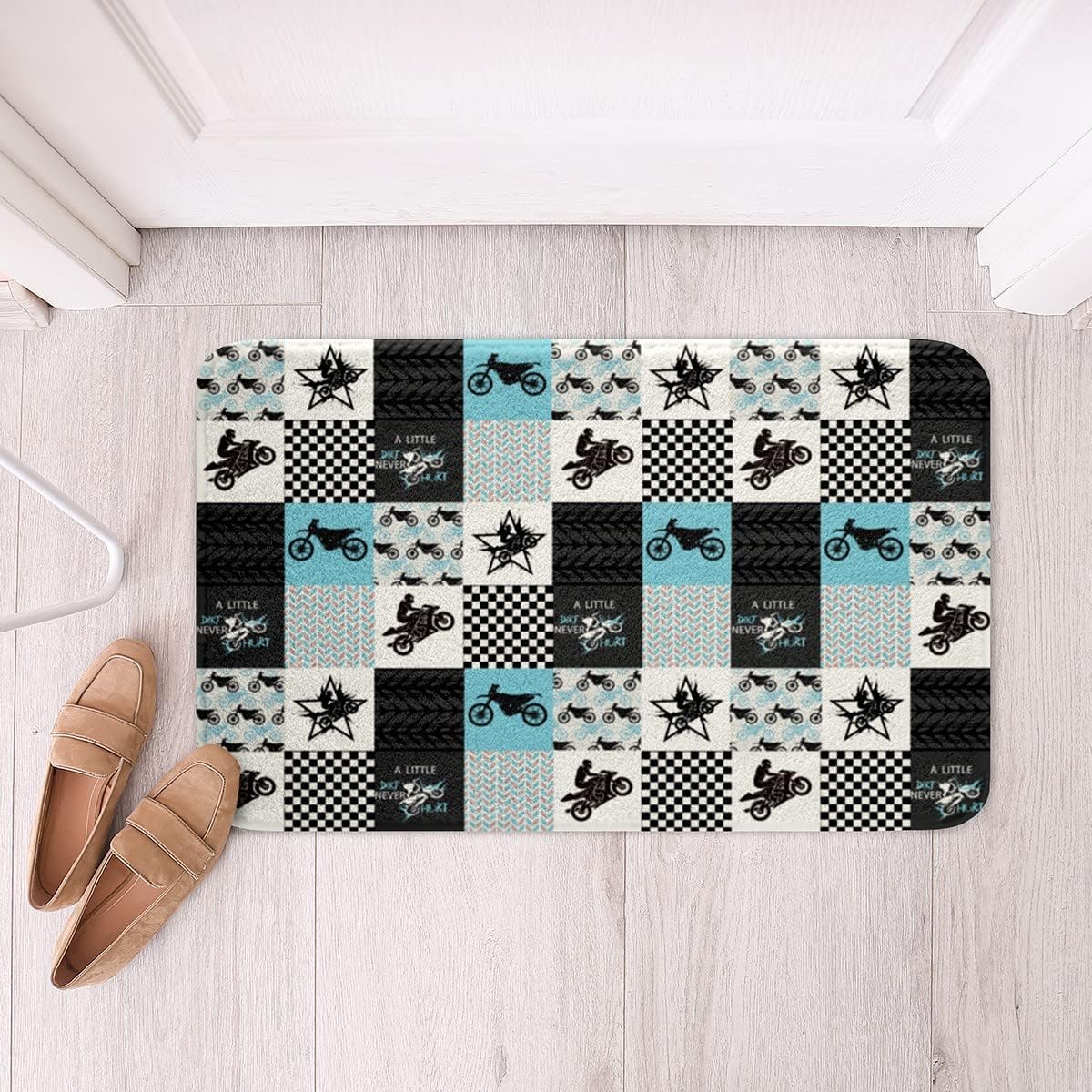 Cartoon Garbage Truck Bath Rug 24x16IN for Boys Girls