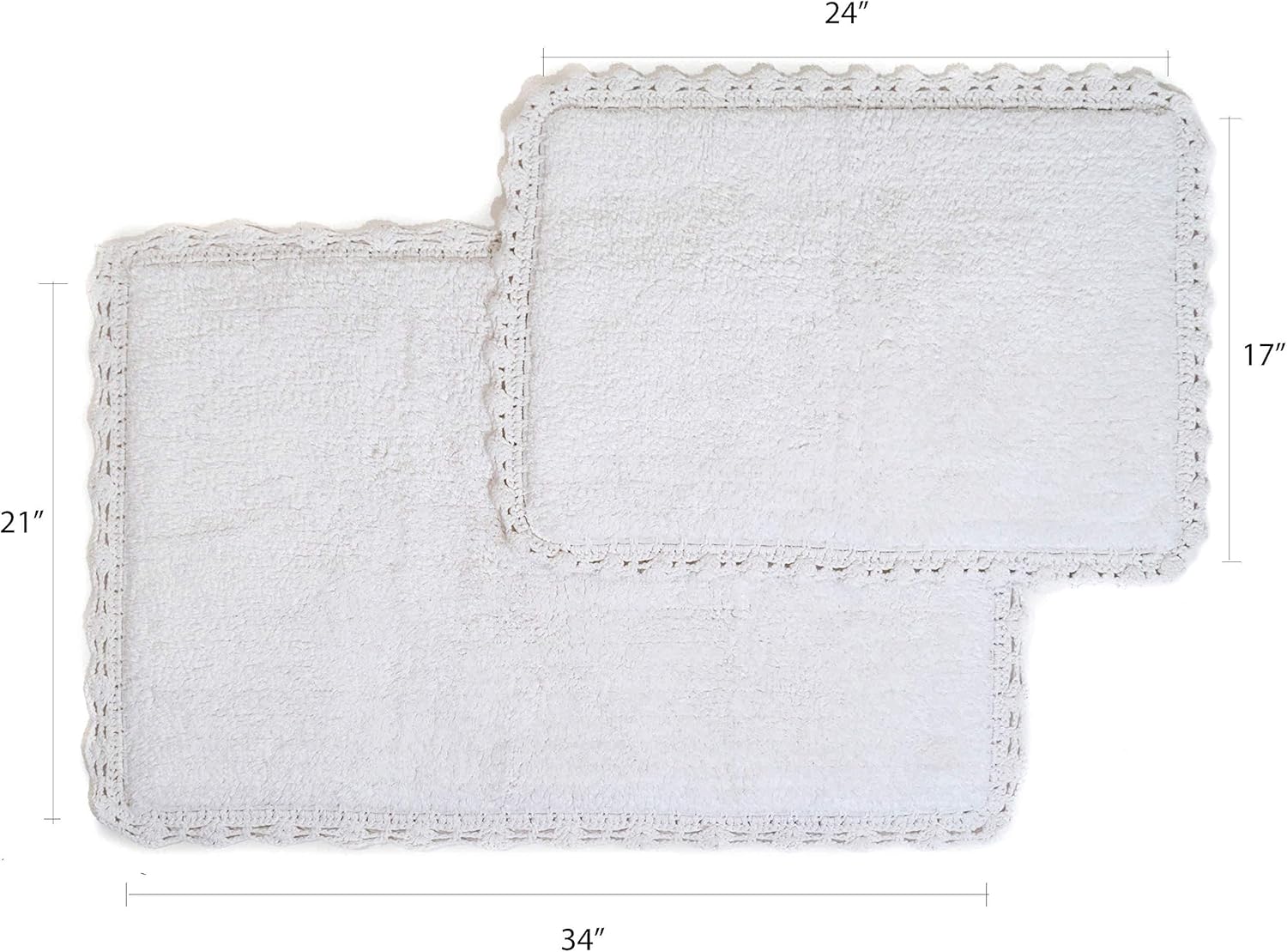 Chesapeake Crochet Bath Rug Set White 1
