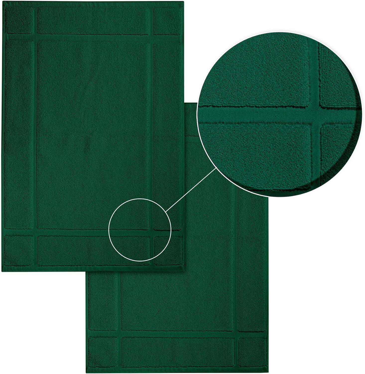 Ample Decor Thick Cotton Bath Mats Set of 2
