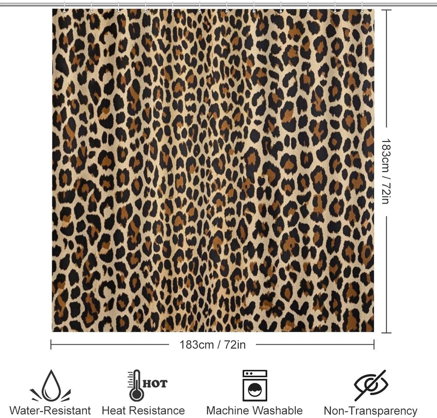 Supdreamc 4 Pack Cool Cheetah Leopard Shower Curtain Set with Bath Rug