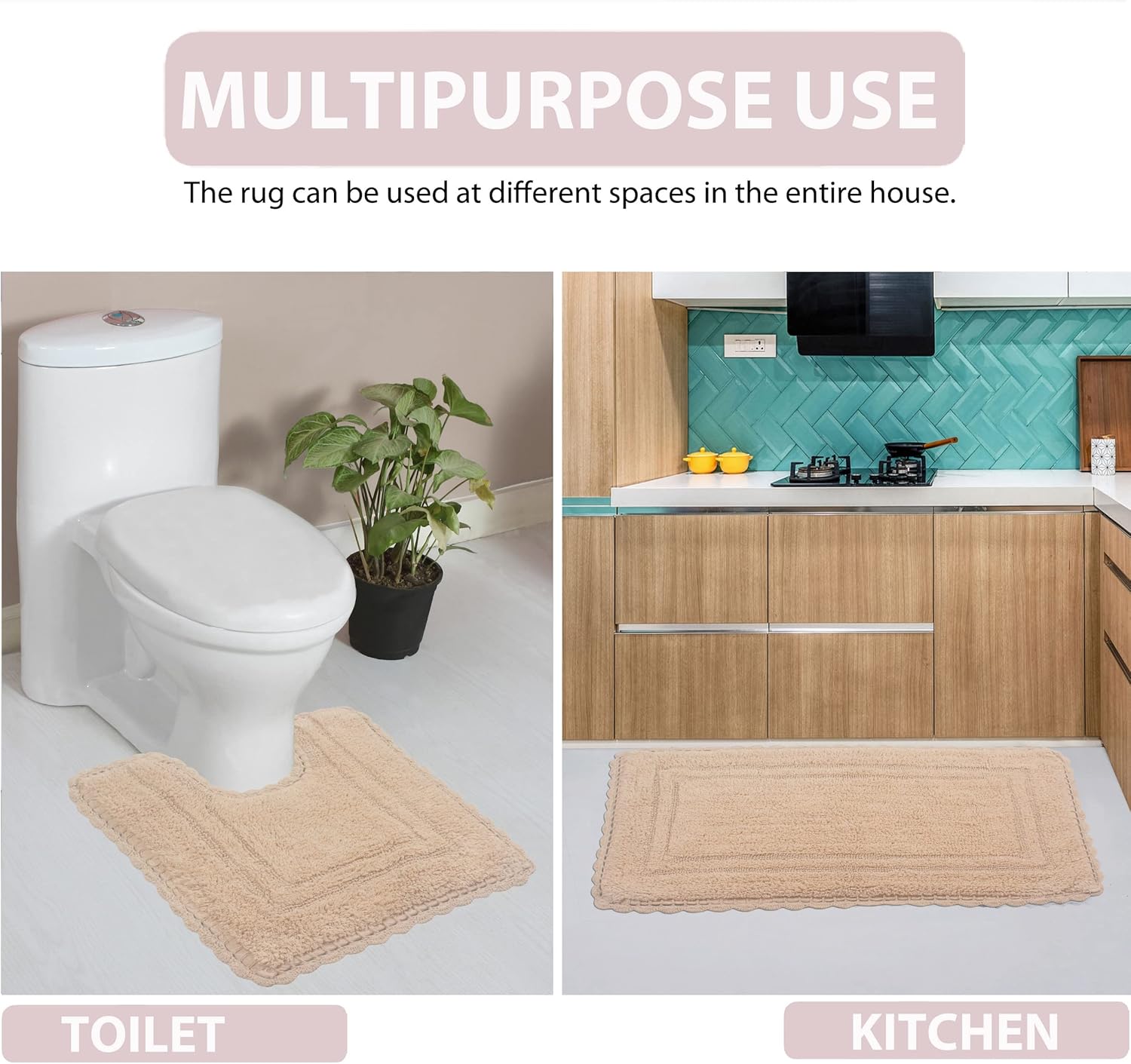 Home Weavers 100 Cotton Reversible Bath Mat