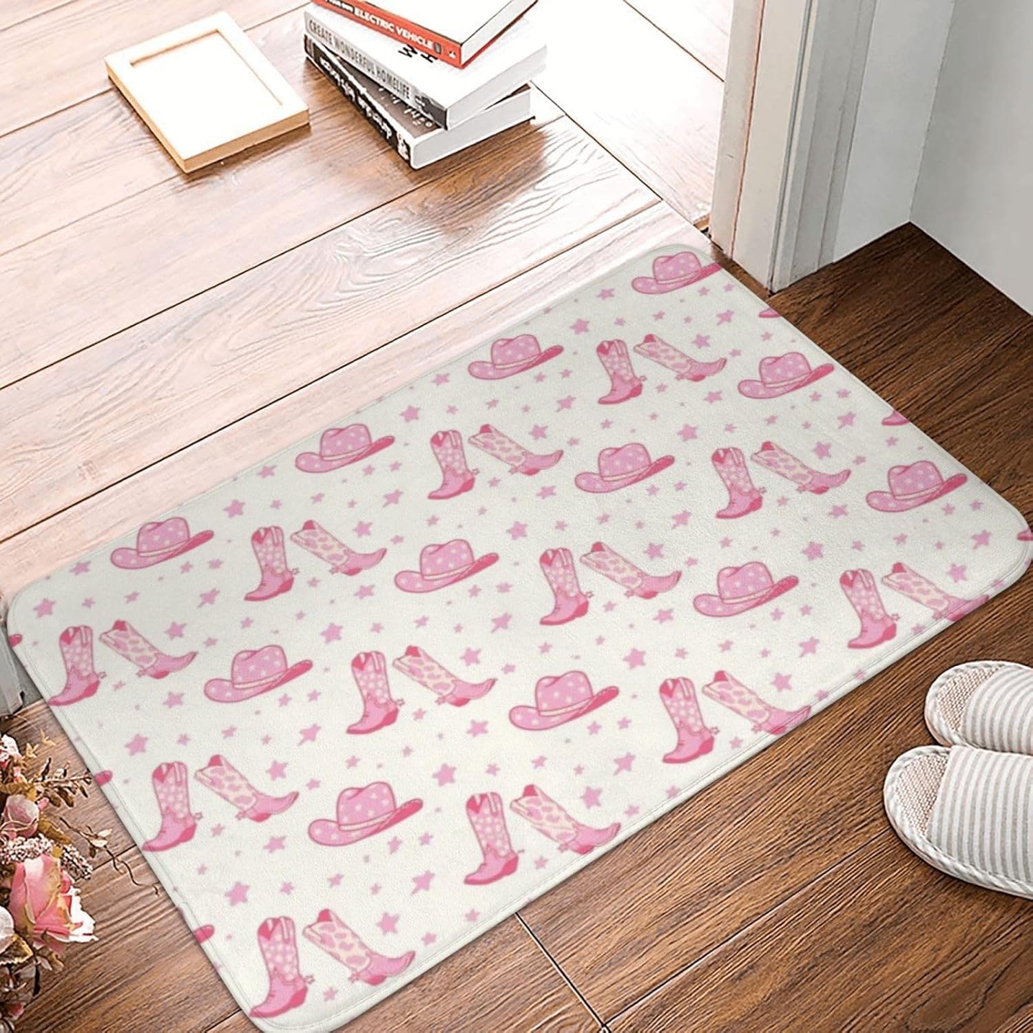 Waaqied Western Style Non-Slip Bath Mat for Kids and Adults