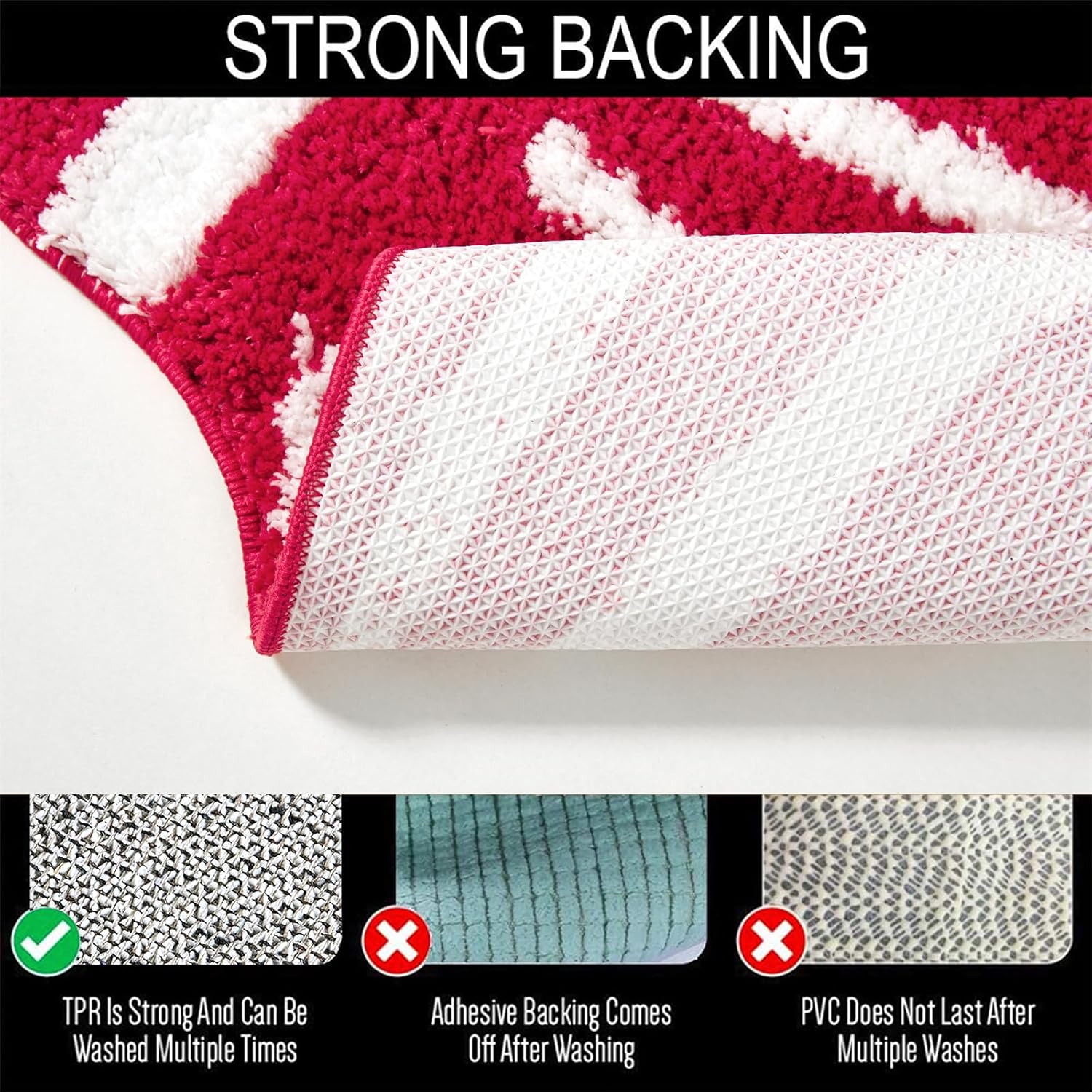 Aldopein Red Bowtie Kids Bath Mat Non Slip