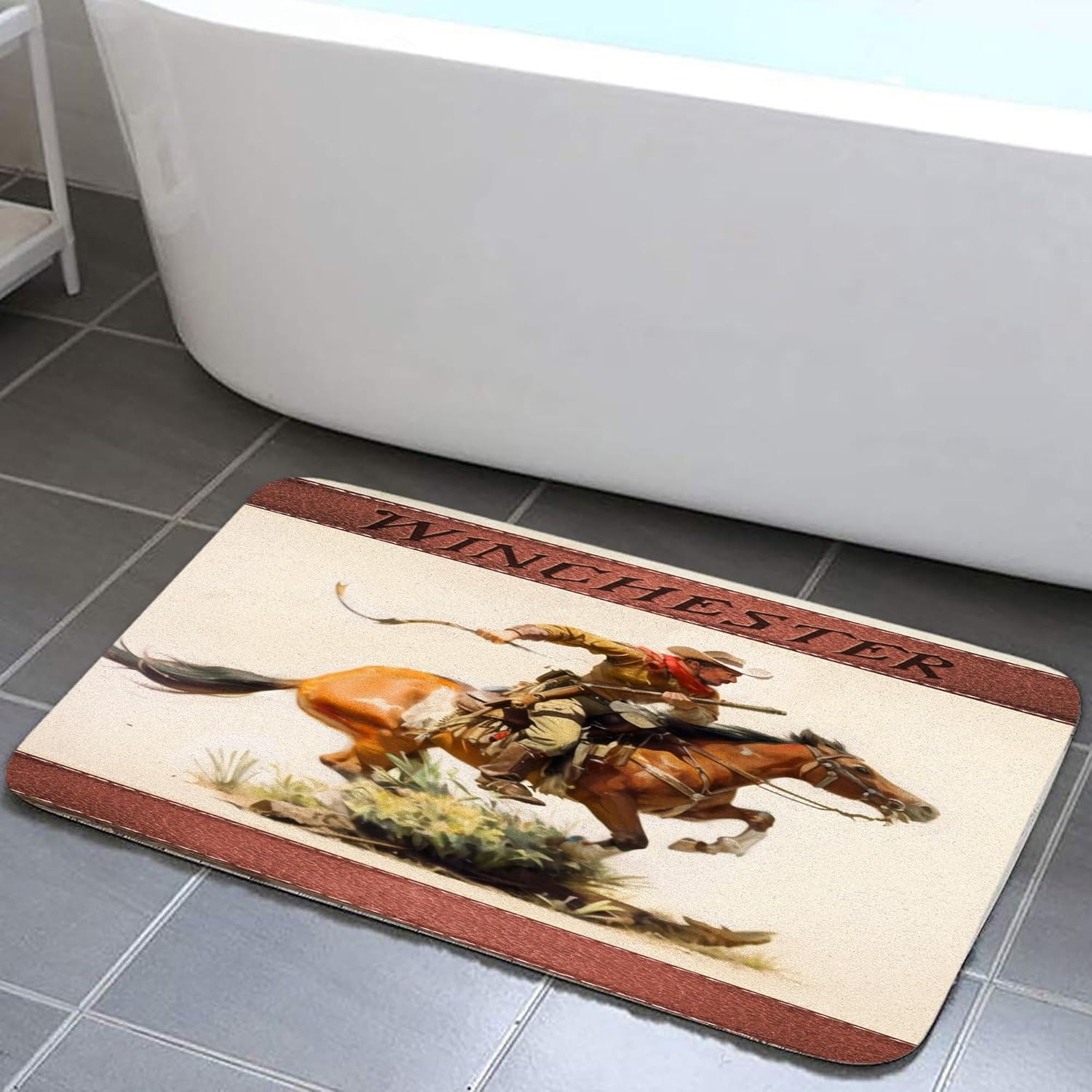 JAWO Winchester Bath Rug with Cowboy Design