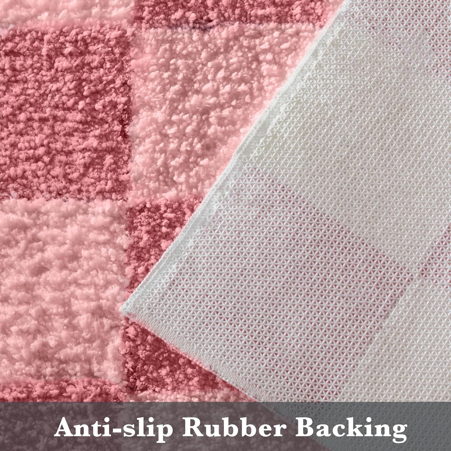 Ohocut Luxury Microfiber Checkered Bath Rug 32x20