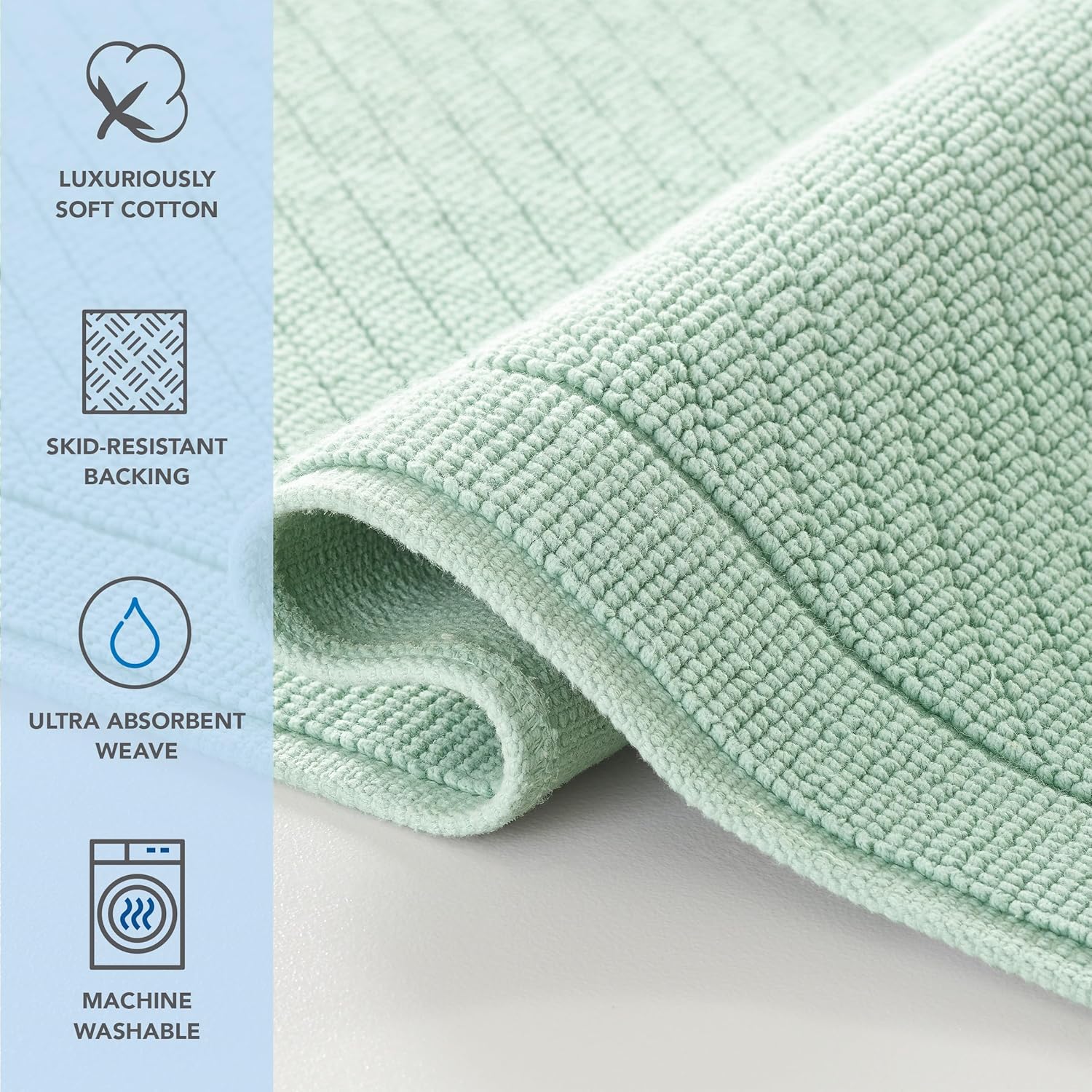 Arkwright 100 Cotton Bath Rug - Green 20x32 in 1