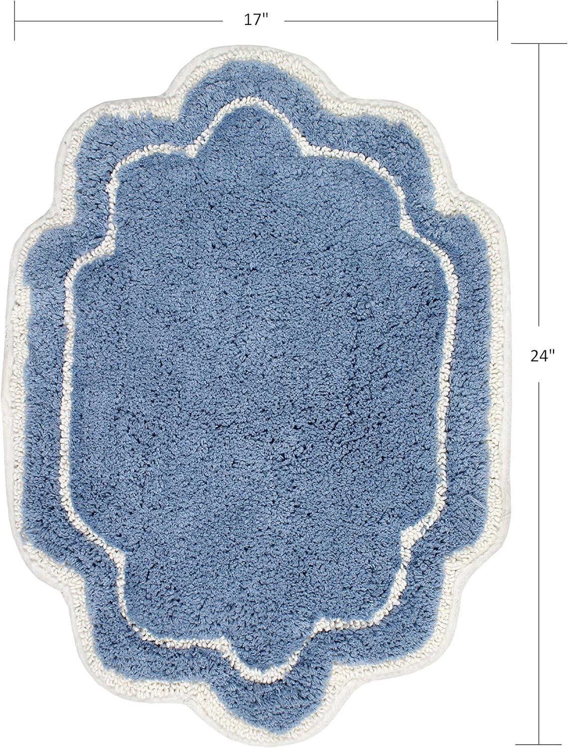 Home Weavers Allure Blue Cotton Bath Rug 17Lx24W