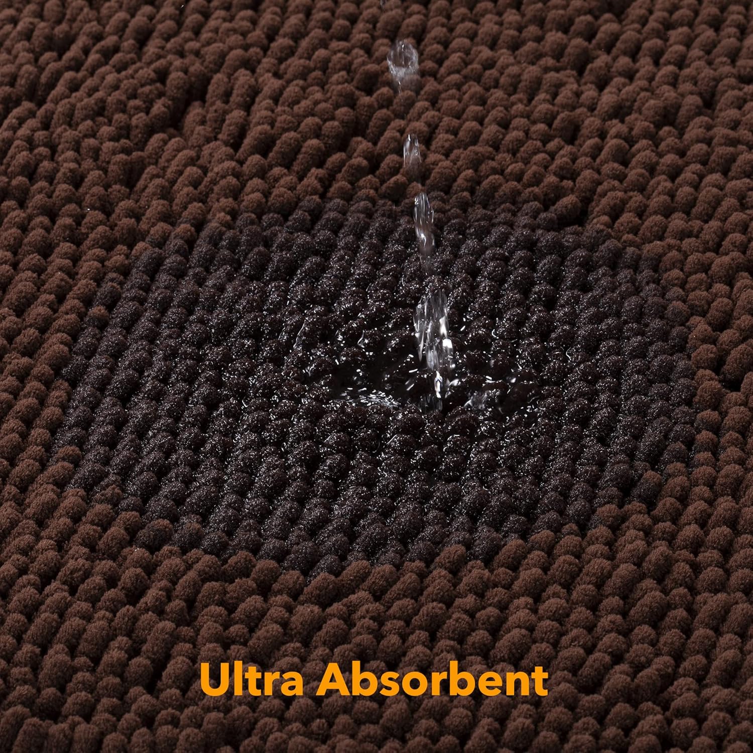 Yeaban 12x18 Bath Rug - Thick Plush Chenille Non-Slip Mat