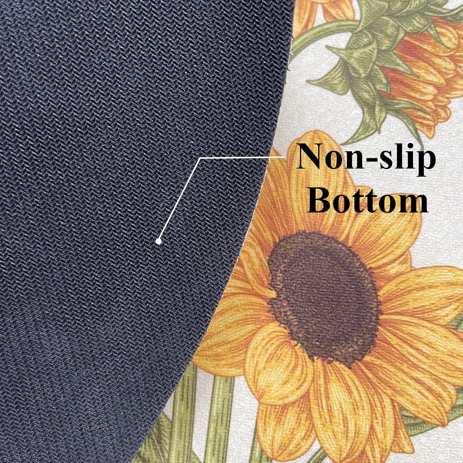 UKELER Sunflower 2-Piece Bath Rug Set