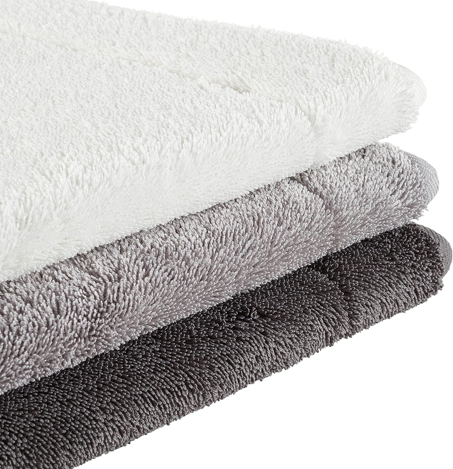 Oliver Brown Terry Bath Mat - 20x32 Non-Slip Machine Washable Light Gray