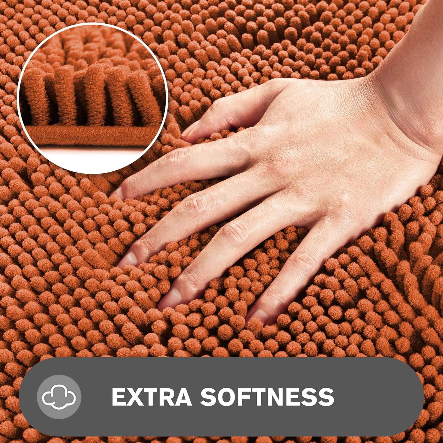 PureSwan Burnt Orange Bath Mat - 17 x 24