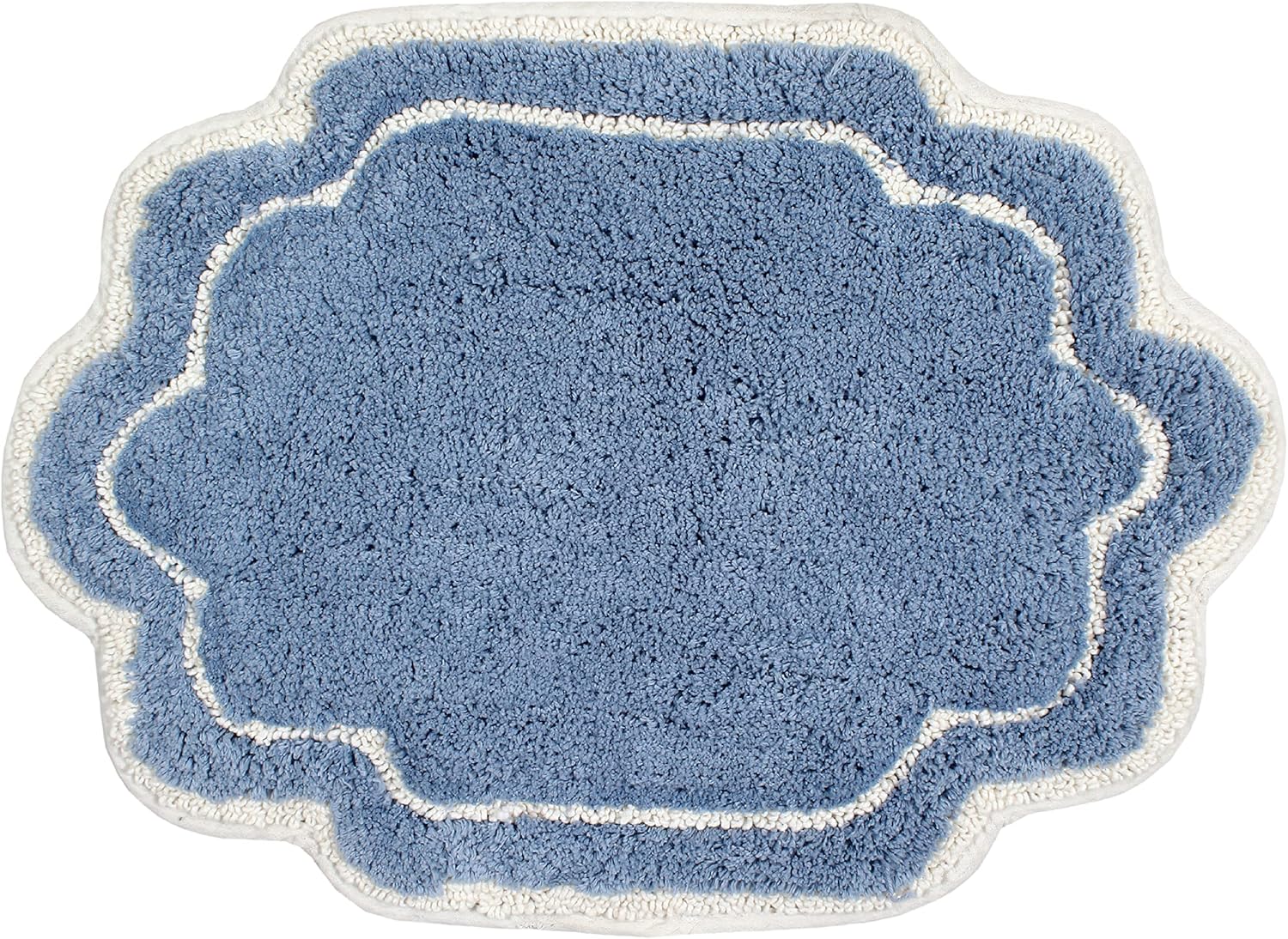 Home Weavers Allure Blue Cotton Bath Rug 17Lx24W
