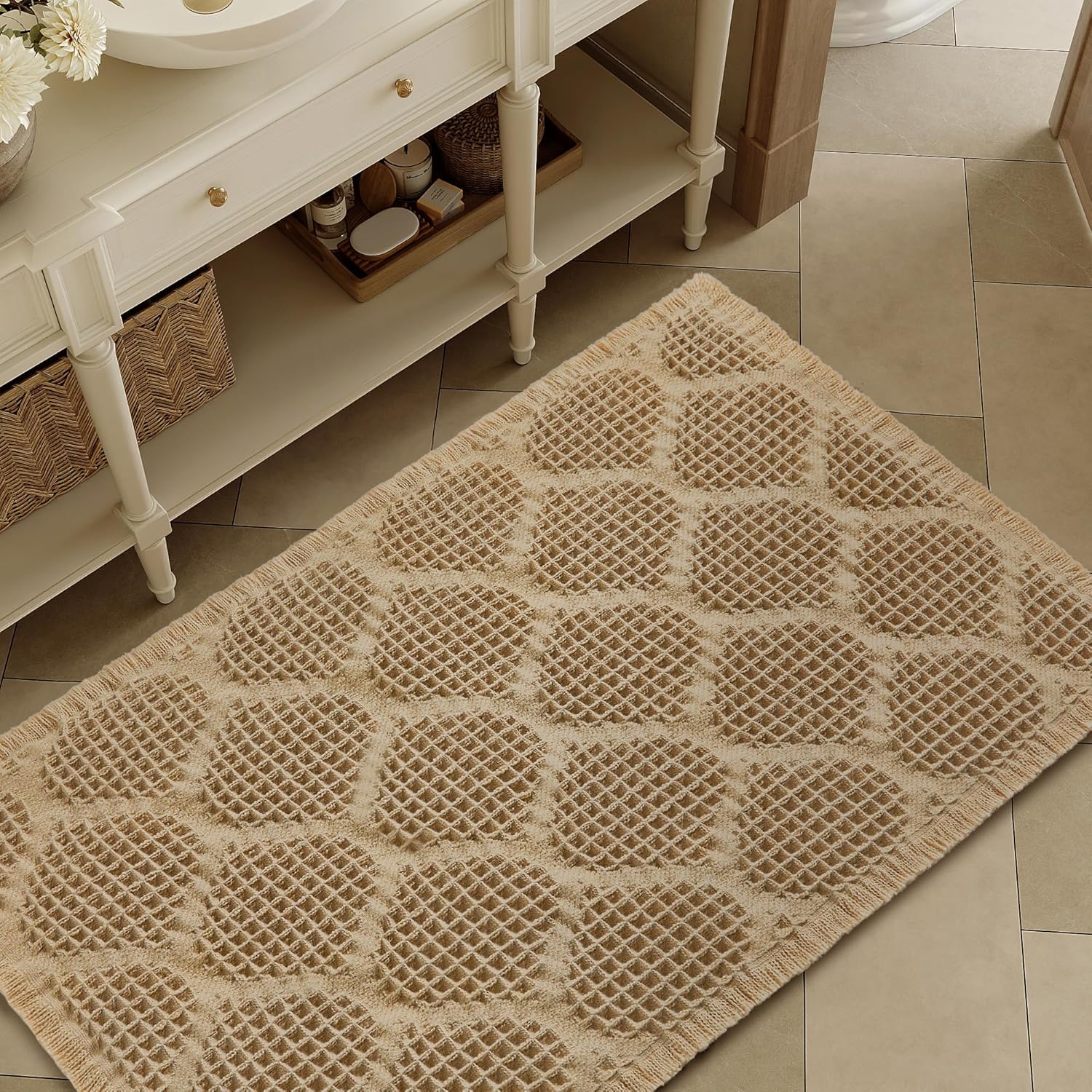 Non Slip Waffle Bath Mat Ultra Soft Quick Dry 18x30