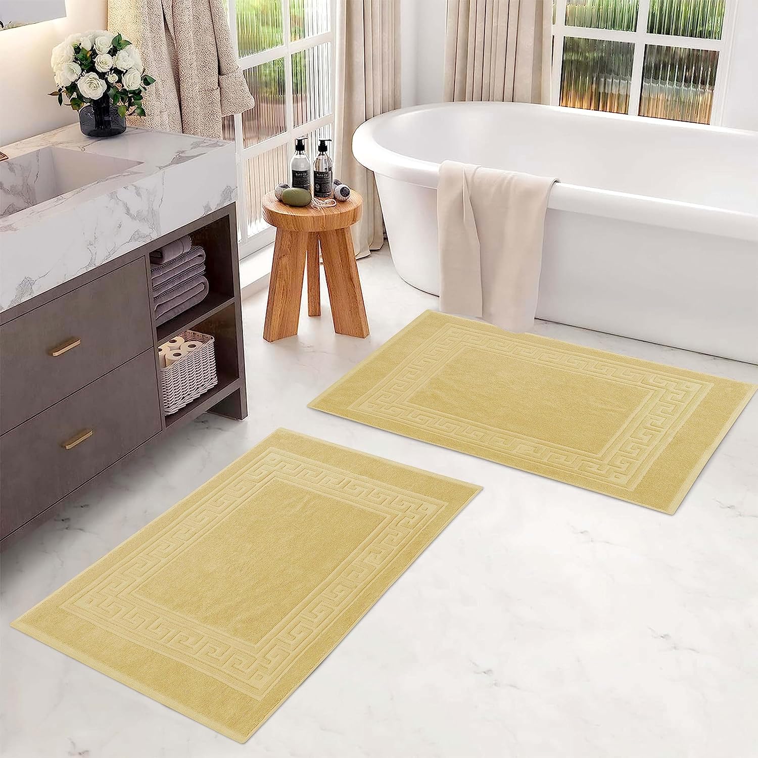 Superior Bath Mat Set of 2 22x35 Cotton