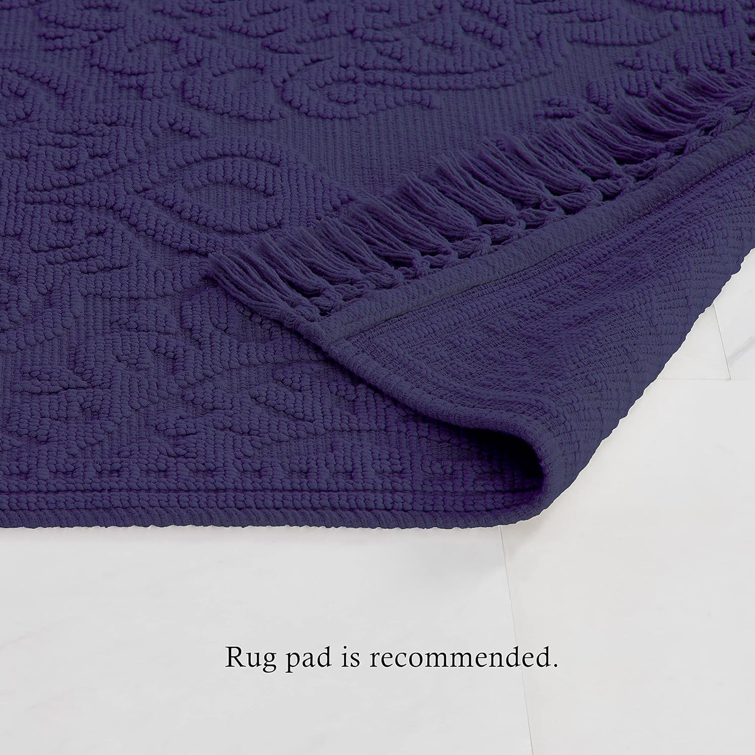 Jean Pierre Ricardo Bath Mats Set of 2 Indigo 17x31 21x41