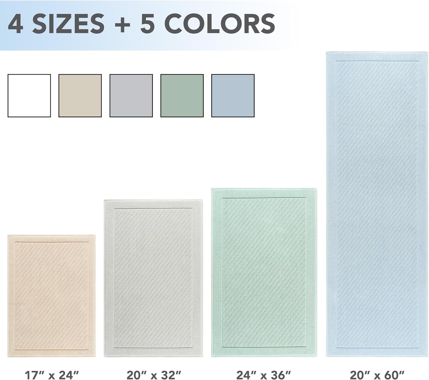 Arkwright 100 Cotton Bath Rug - Green 20x32 in 1