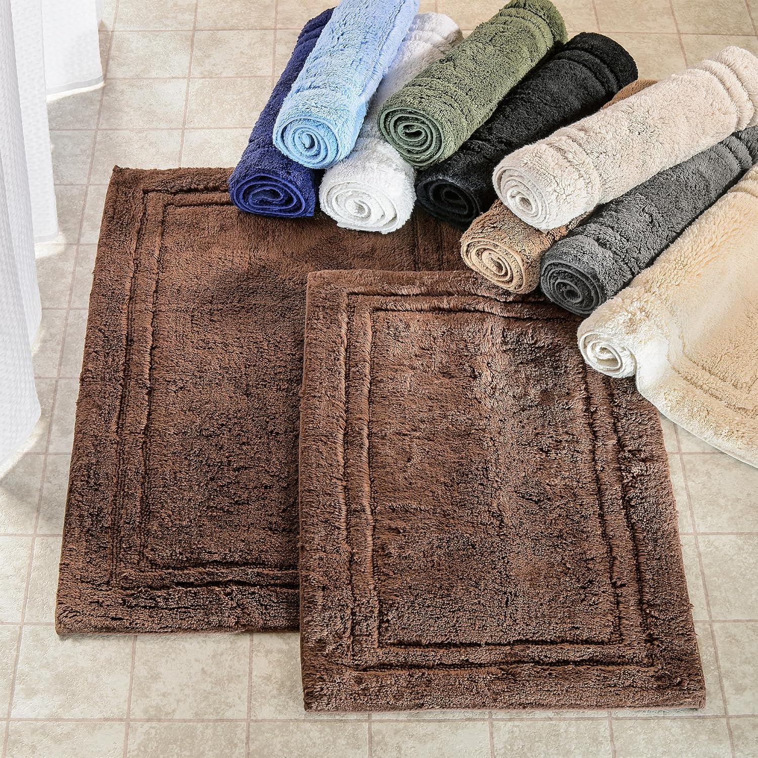 Superior Non-Slip Bath Rug Set 2 Piece